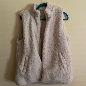 Cream Shearling Vest